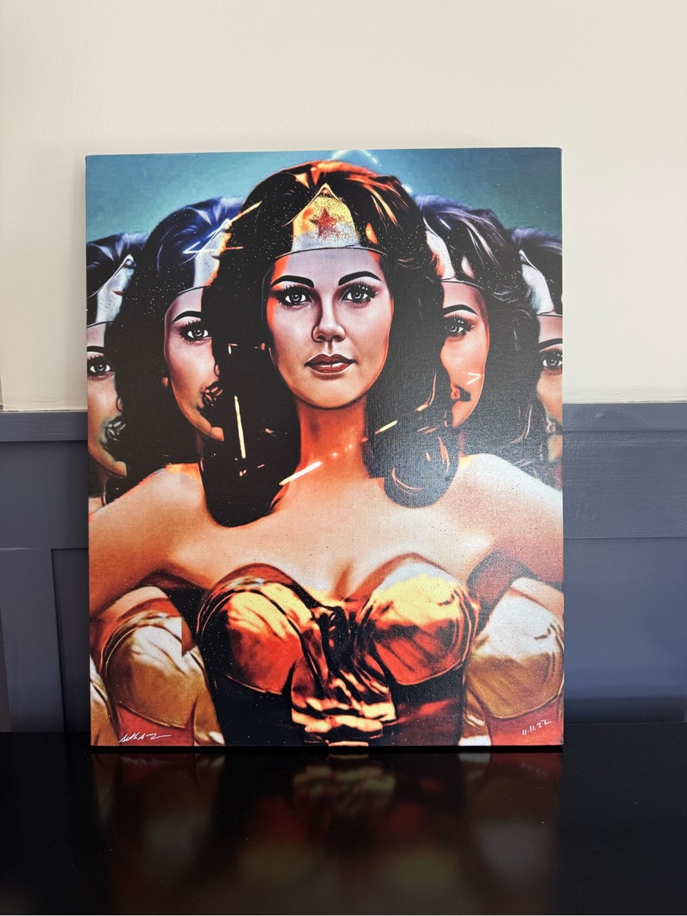 Wonder Woman Pop Art Canvas Print - Gold & Red